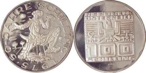 100 Schilling 1975 50 Jahre Österreichischer Schilling PP gekapselt