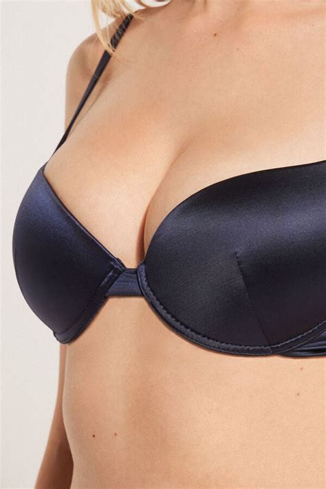 Reggiseno Bikini Push Up Imbottito Blu Mare Lucido Push Up Donna Tezenis Saldi Tezenis