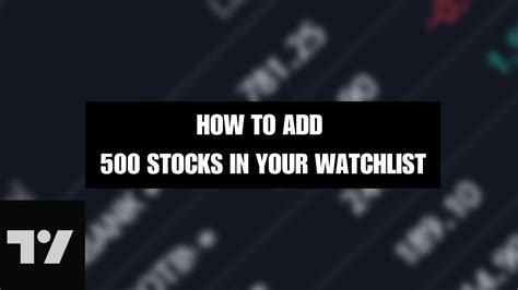 How To Add Nifty 500 Stocks In Tradingview Watchlist Hindi YouTube