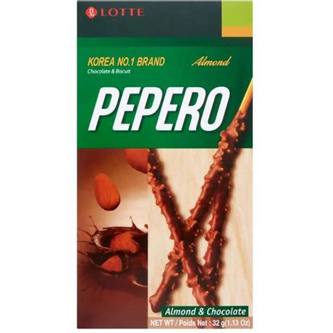 Lotte Pepero Almond And Chocolate Sticks 256g 32g X 8 DealzDXB