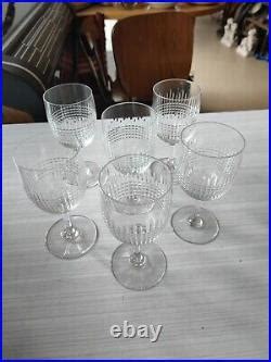 6 verres à eau en cristal de Baccarat taillé modèle Nancy 15 5cm H8