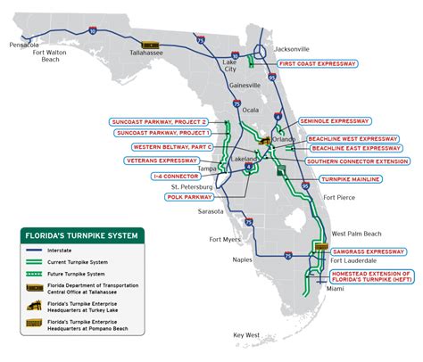 Printable Florida Toll Roads Map