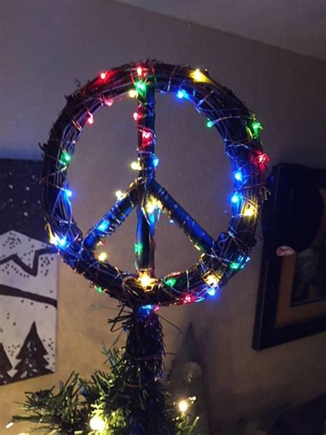 Lighted Peace Sign Christmas Tree Topper Lighted Peace Signxmas Peace Sign Peace Sign Topper