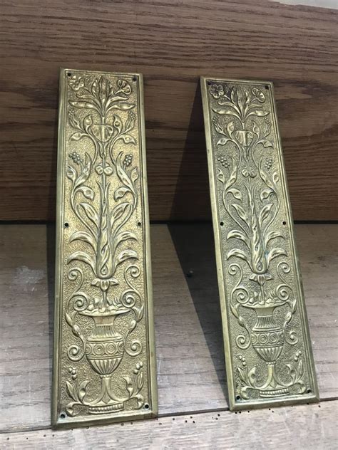 Pair Of Decorative Brass Push Plates Authentic Reclamation