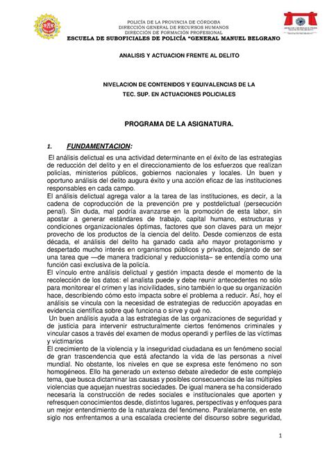 Analisis Delictual Y Actuaci N Policial Direccin General De Recursos