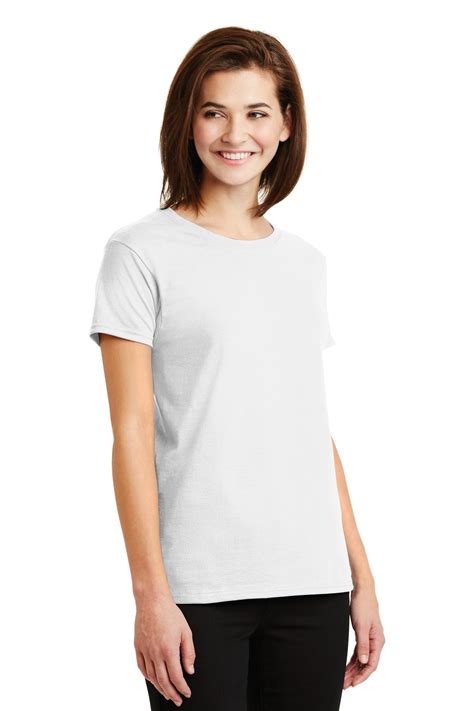 Gildan Ladies Ultra Cotton 100 Us Cotton T Shirt 2000l White