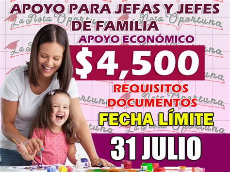 Buenas Noticias Solicita El Apoyo Para Jefas Y Jefes De Familia 2024