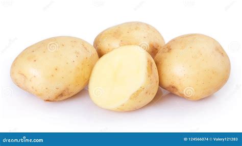 Batata Crua No Fundo Branco Foto De Stock Imagem De Branco Meio