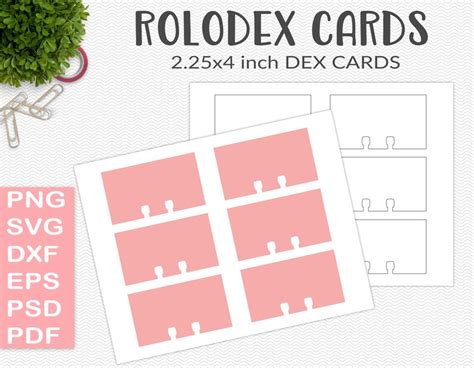 Dex Card Template Blank Rolodex Cards Svg Cut File Memory - Etsy