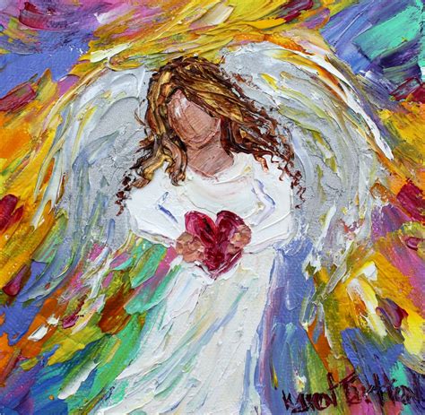 Angel Of My Heart Painting Original Oil Palette Knife Impressionism On