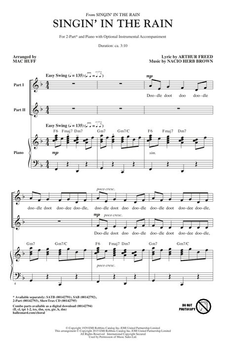 Singin In The Rain Sheet Music Direct