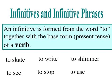 Example Of Infinitive Sentences