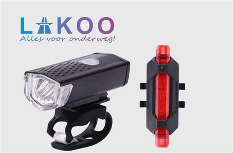 Lakoo Fietsverlichting Fietsverlichting Set Oplaadbare Usb Led