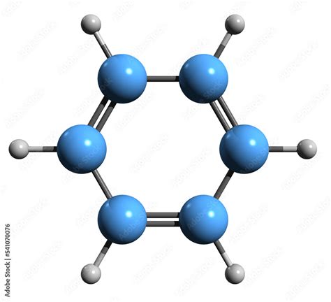 3d Image Of Benzene Skeletal Formula Molecular Chemical Structure Of