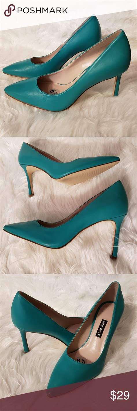 Nine West Teal Patent Leather Pump These Nwot Sprucey Teal Green Pointed Toe Pumps Can Add