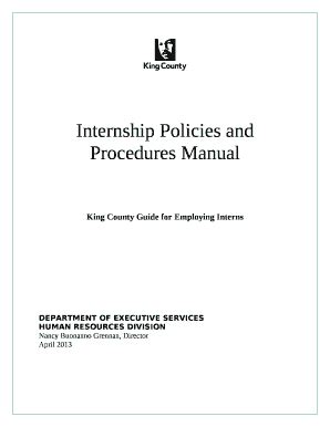 Internship Policies And Procedures Manual Doc Template Pdffiller