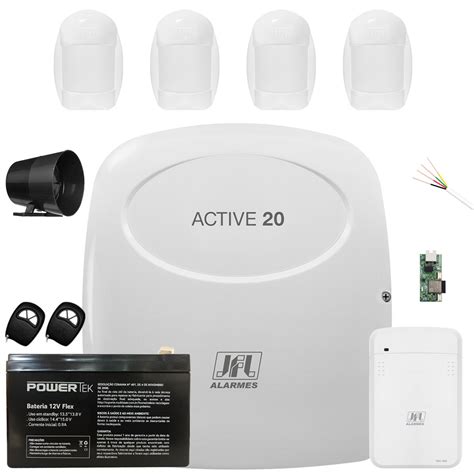 Kit Alarme Active Ethernet Jfl Sensores Idx Jfl