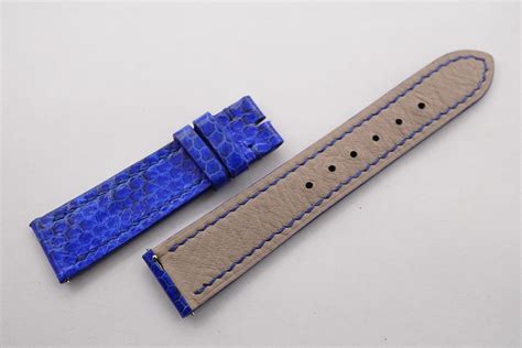 Mm Mm Cobalt Blue Genuine Sea Snake Skin Leather Watch Strap For