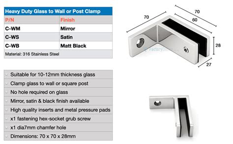 Glass Clamp Clamps Supplies Sydeney Brisbane Black Glass To Glass