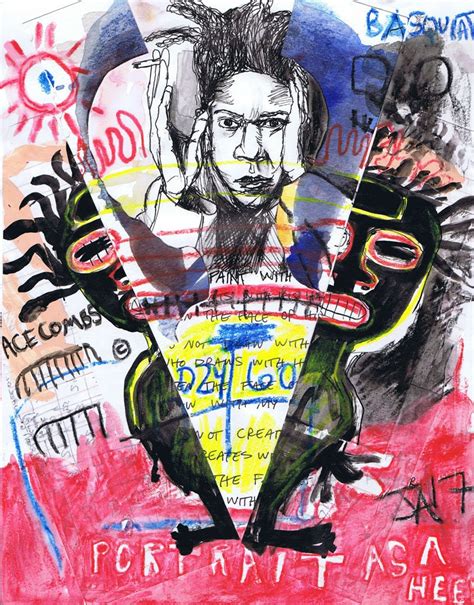 Art Collectibles Painting Acrylic Self Portrait As A Heel By Basquiat