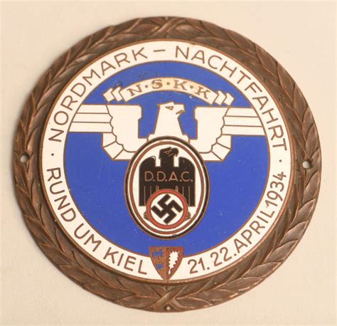 Regimentals GERMAN WWII NSKK DDAC NORDMARK MOTORING PLAQUE