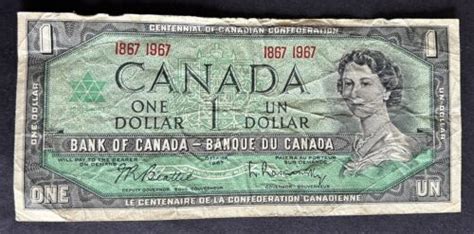 Circulated Bank Of Canada One Dollar Note No Serial Number