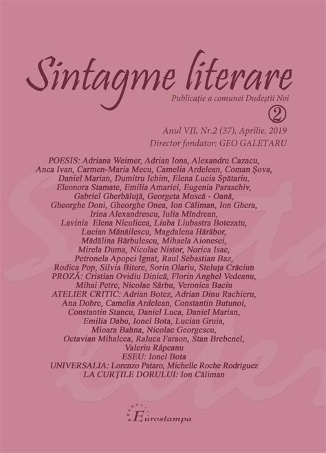 Arhive Literare Revista Sintagme Literare Nr Semnal