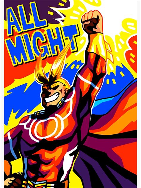 Anime Character All Might Gift For Fans Sticker For Sale By