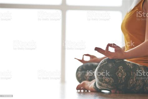 Woman Doing Mudra During Yoga Flow Stock Photo - Download Image Now ...