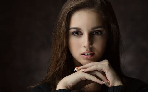 X Brown Eyes Brunette Portrait Wallpaper X Resolution Hd