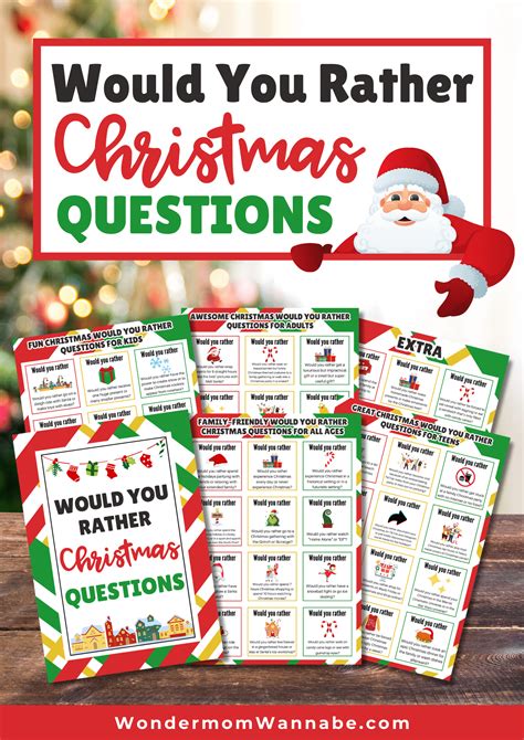 Would You Rather Christmas Edition Find A Free Printable