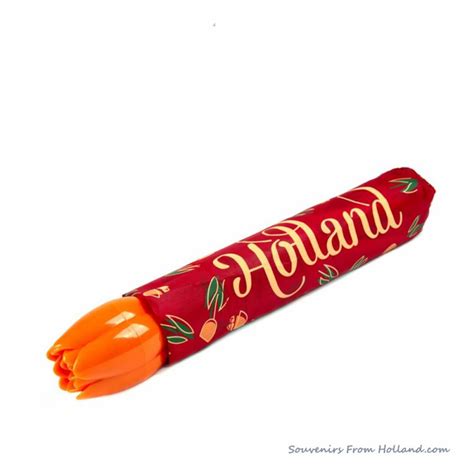 Red Holland Umbrella Tulip Handle Umbrellas Souvenirs From Holland