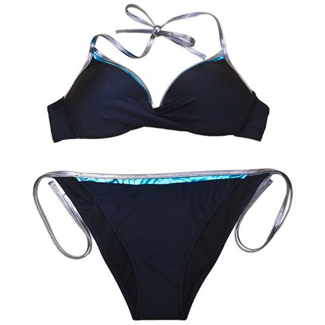 WREESH Womens Two Piece Swimsuit String Bikini Sets Halter Bathing Suit