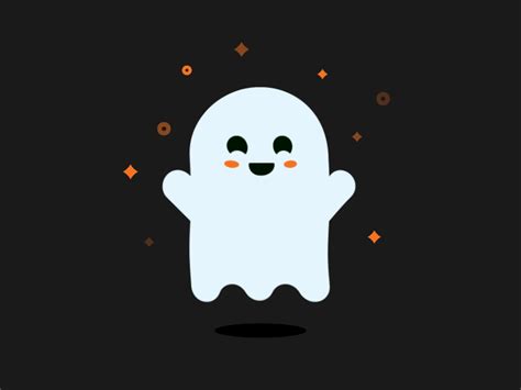 A White Ghost With Orange Eyes And Black Background