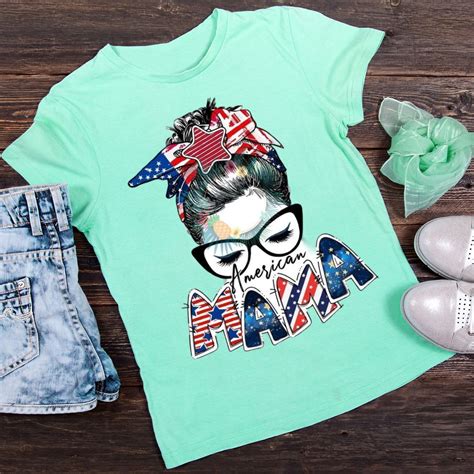 American Mom Svg Patriotic Svg Messy Bun Svg Sunglasses Etsy Uk