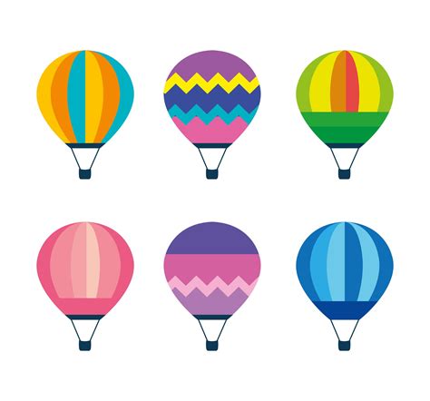 Hot Air Balloons Set Vector Design 2505700 Vector Art At Vecteezy