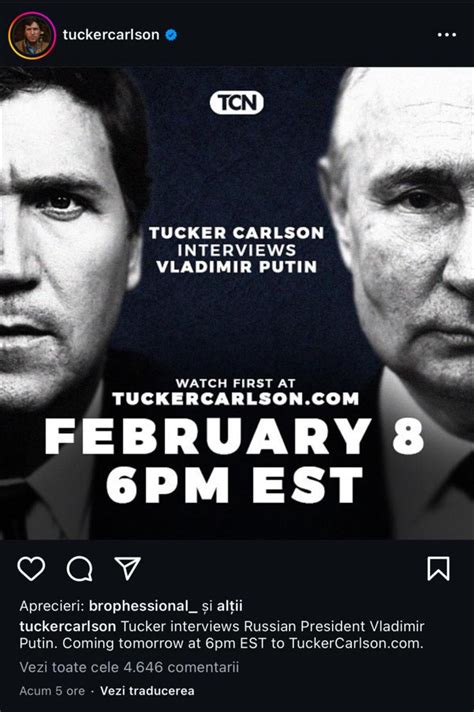 C Nd Apare Interviul Lui Tucker Carlson Cu Vladimir Putin Cum A Reu It