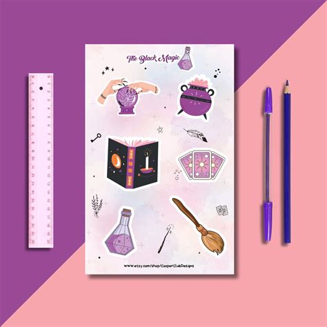 Black Magic Sticker Sheet A6 Kiss Cut Stickers Set Of 6 Etsy