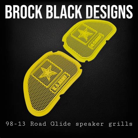 98 2024 Road Glide 3d Army Speakers Grill Covers Set Brock Black Customs