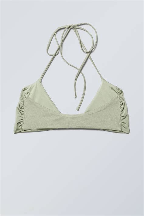 Neckholder Bikini Oberteil Helles Mattes Khaki Weekday De