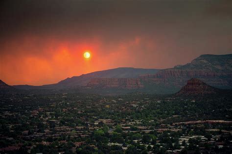 Sedona Wildfire Sunset Photograph By Ray Devlin Fine Art America