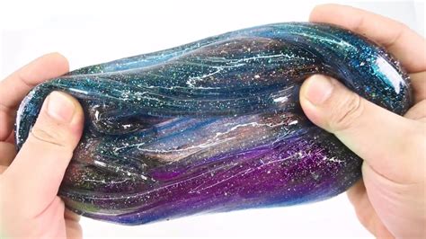 Making Clear Galaxy Slime Glossy Glitter Slime Satisfying Slime