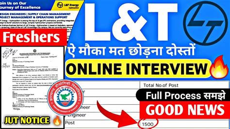 JUT Campus Placement 2023 L T Recruitment 2023 For Freshers Diploma