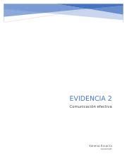 evidencia 2 comunicacion docx EVIDENCIA 2 Comunicación efectiva