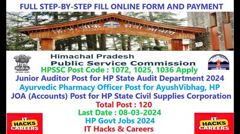 Hppsc Hpssc Post Code Latest Govt Jobs Full