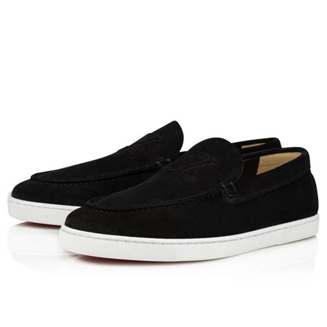 Varsiboat Boat Shoes Leather Black Men Christian Louboutin United Kingdom