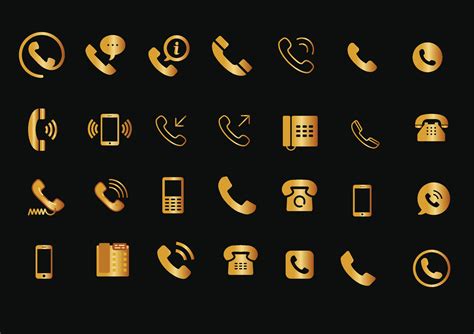 Phone Icon Gold Vector Art, Icons, and Graphics for Free Download