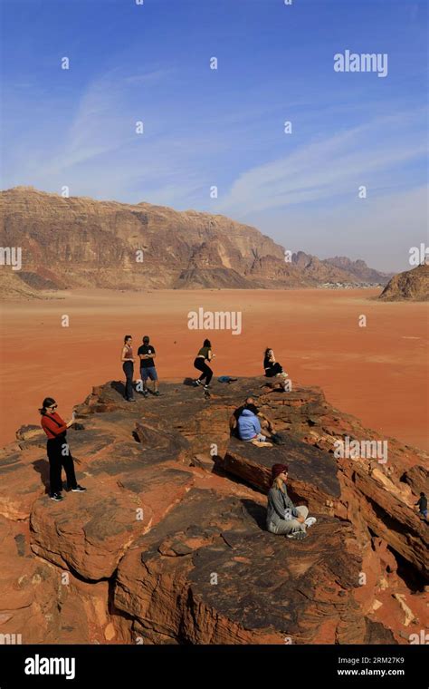 Overview Of The Desert At Wadi Rum Unesco World Heritage Site Jordan