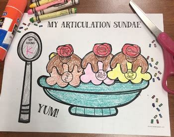 Articulation Sundaes Speech Therapy Craft Activity By Panda Speech