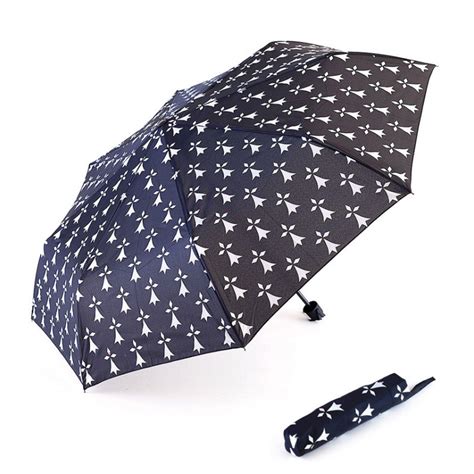 Parapluie Pliant Renforc Hermines Bretonnes Parapluie Noir Et Blanc